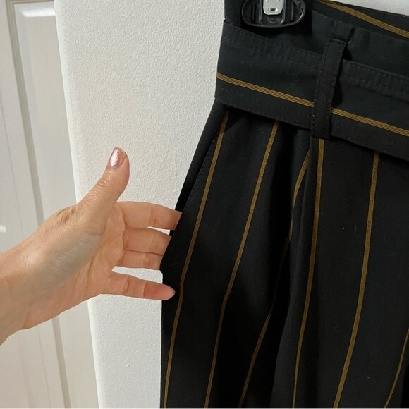 Vince High Waisted Striped Wide Leg Trouser Pants 0 - Picture 12 of 14